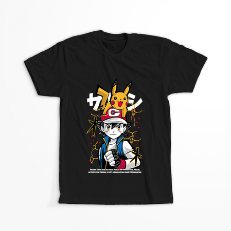 Koszulka Czarna - Pokemon x Naruto - WYBIERZ KOLOR KOSZULKI I FASON