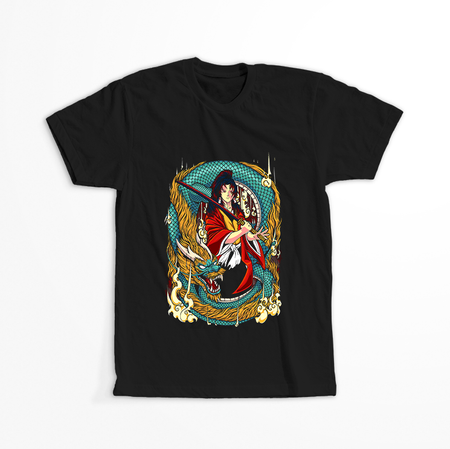 Koszulka Czarna Demon Slayer / Kimetsu no Yaiba / Miecz zabójcy demonów - WYBIERZ KOLOR KOSZULKI I FASON