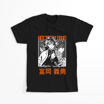 Koszulka Czarna Demon Slayer / Kimetsu no Yaiba / Miecz zabójcy demonów - WYBIERZ KOLOR KOSZULKI I FASON