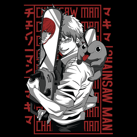 Koszulka Czarna Chainsaw Man WYBIERZ KOLOR KOSZULKI I FASON