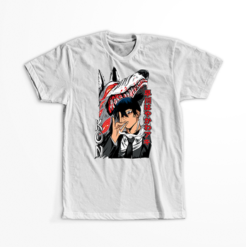 Koszulka Biała  Chainsaw Man WYBIERZ KOLOR KOSZULKI I FASON