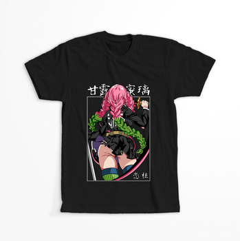 Koszulka Czarna Demon Slayer / Kimetsu no Yaiba / Miecz zabójcy demonów - WYBIERZ KOLOR KOSZULKI I FASON