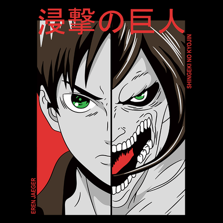 Koszulka Czarna Attack on titan WYBIERZ KOLOR KOSZULKI I FASON