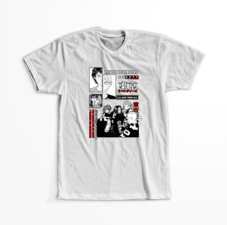Koszulka Biała Tokyo Revengers WYBIERZ KOLOR KOSZULKI I FASON