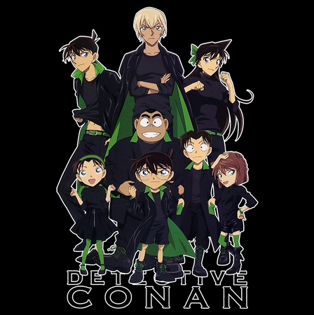 Koszulka Czarna Detective Conan WYBIERZ KOLOR KOSZULKI I FASON