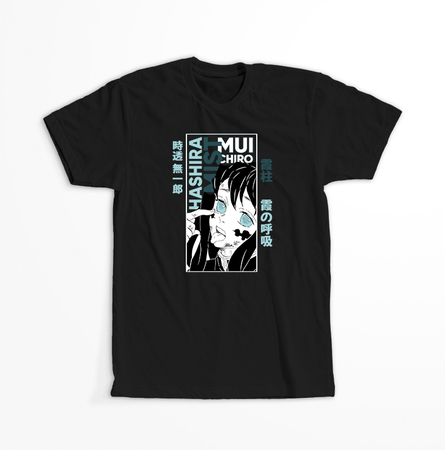 Koszulka Czarna Demon Slayer / Kimetsu no Yaiba / Miecz zabójcy demonów - WYBIERZ KOLOR KOSZULKI I FASON