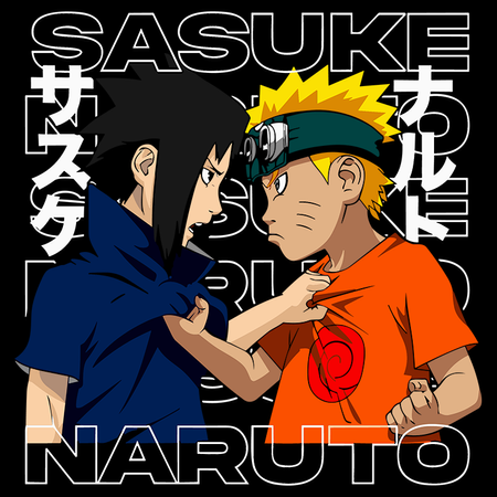 Koszulka Czarna Naruto / Boruto - WYBIERZ KOLOR KOSZULKI I FASON