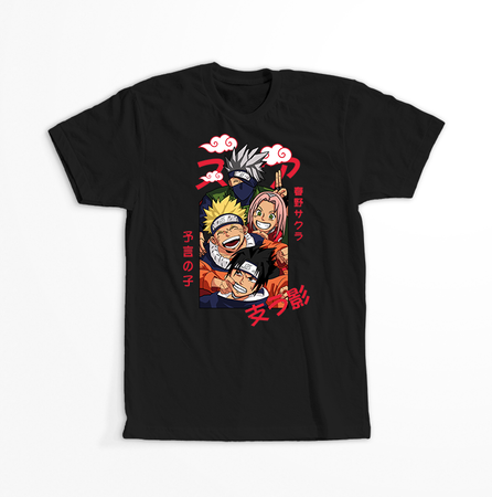 Koszulka Czarna Naruto / Boruto - WYBIERZ KOLOR KOSZULKI I FASON