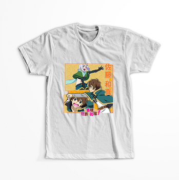 Koszulka Biała KonoSuba: God's Blessing on This Wonderful World! / Kono Subarashii Sekai ni Shukufuku wo! - WYBIERZ KOLOR KOSZULKI I FASON