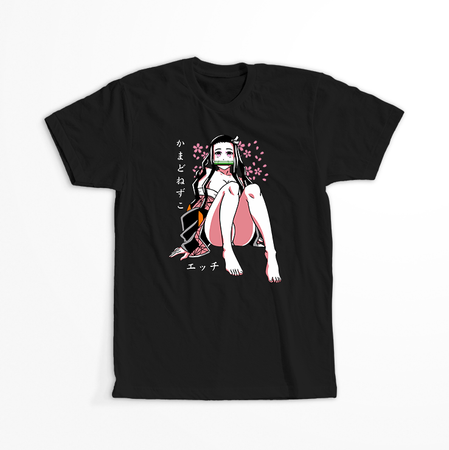 Koszulka Czarna Demon Slayer / Kimetsu no Yaiba / Miecz zabójcy demonów - WYBIERZ KOLOR KOSZULKI I FASON