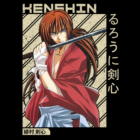 Koszulka Biała Rurouni Kenshin WYBIERZ KOLOR KOSZULKI I FASON