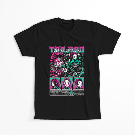 Koszulka Czarna Demon Slayer / Kimetsu no Yaiba / Miecz zabójcy demonów - WYBIERZ KOLOR KOSZULKI I FASON