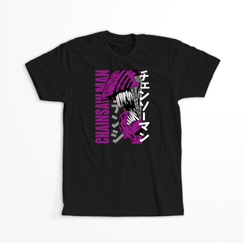 Koszulka Czarna Chainsaw Man WYBIERZ KOLOR KOSZULKI I FASON