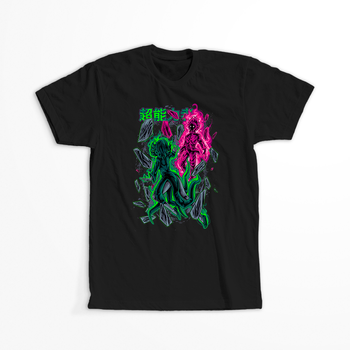 Koszulka Czarna One-Punch Man & Mob Psycho 100 - WYBIERZ KOLOR KOSZULKI I FASON