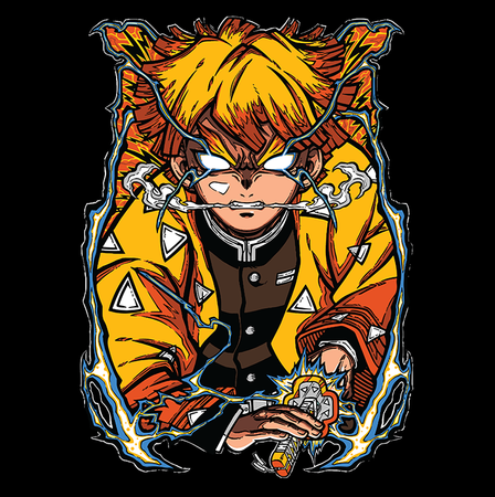 Koszulka Biała Demon Slayer / Kimetsu no Yaiba / Miecz zabójcy demonów - WYBIERZ KOLOR KOSZULKI I FASON