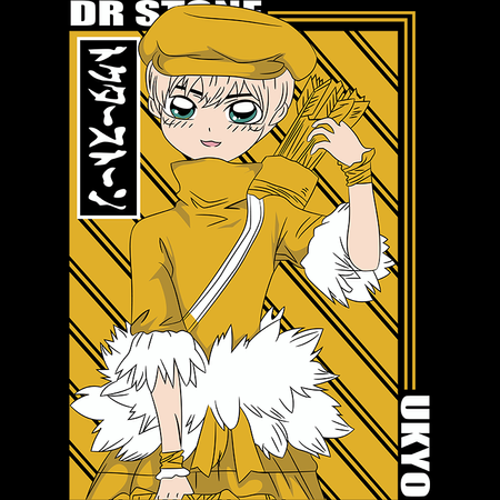 Koszulka Czarna Dr. Stone - WYBIERZ KOLOR KOSZULKI I FASON