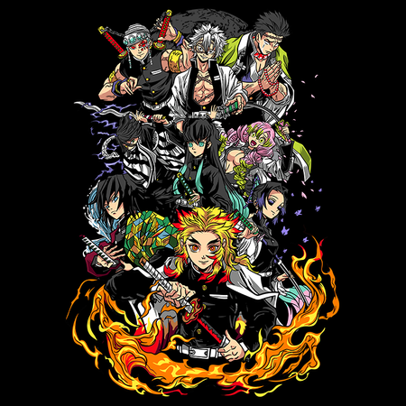 Koszulka Biała Demon Slayer / Kimetsu no Yaiba / Miecz zabójcy demonów - WYBIERZ KOLOR KOSZULKI I FASON