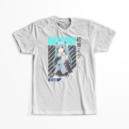 Koszulka Biała Vocaloid Hatsune Miku - WYBIERZ KOLOR KOSZULKI I FASON