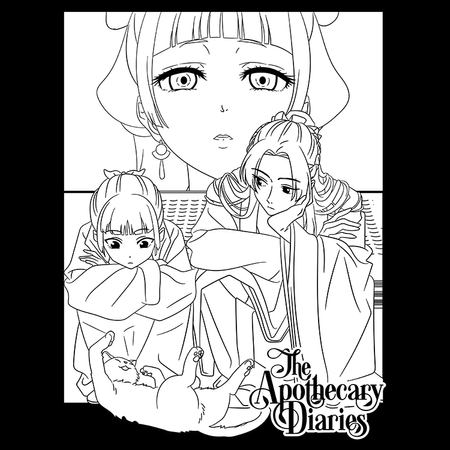 Koszulka Czarna The Apothecary Diaries / Zapiski Zielarki - WYBIERZ FASON I KOLOR KOSZULKI 