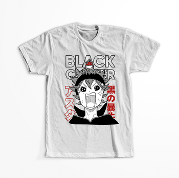 Koszulka Biała -  Black Clover - WYBIERZ KOLOR KOSZULKI I FASON