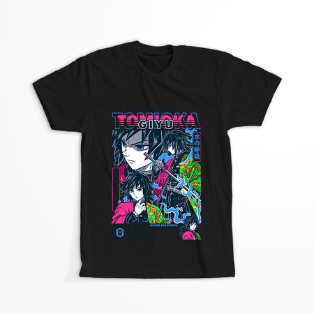 Koszulka Czarna Demon Slayer / Kimetsu no Yaiba / Miecz zabójcy demonów - WYBIERZ KOLOR KOSZULKI I FASON