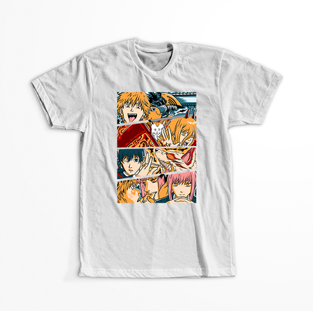 Koszulka Biała  Chainsaw Man WYBIERZ KOLOR KOSZULKI I FASON