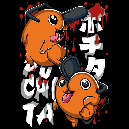 Koszulka Czarna Chainsaw Man WYBIERZ KOLOR KOSZULKI I FASON