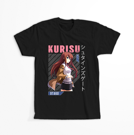 Koszulka Czarna - Steins;Gate - WYBIERZ KOLOR KOSZULKI I FASON