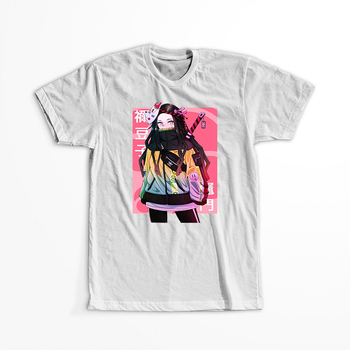 Koszulka Biała Demon Slayer / Kimetsu no Yaiba / Miecz zabójcy demonów - WYBIERZ KOLOR KOSZULKI I FASON