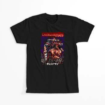 Koszulka Czarna Chainsaw Man WYBIERZ KOLOR KOSZULKI I FASON