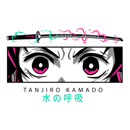 Koszulka Biała Demon Slayer / Kimetsu no Yaiba / Miecz zabójcy demonów - WYBIERZ KOLOR KOSZULKI I FASON