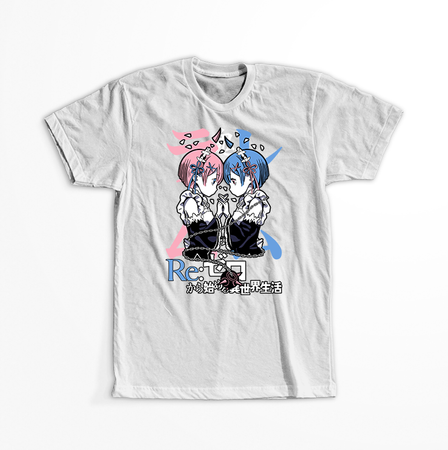 Koszulka Biała Re:Zero - WYBIERZ KOLOR KOSZULKI I FASON