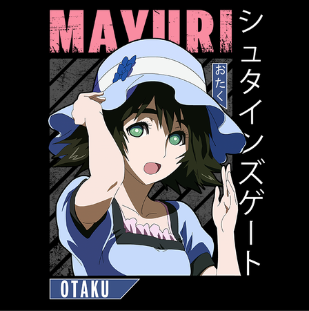 Koszulka Czarna - Steins;Gate - WYBIERZ KOLOR KOSZULKI I FASON