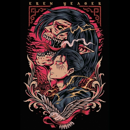 Koszulka Czarna Attack on titan WYBIERZ KOLOR KOSZULKI I FASON