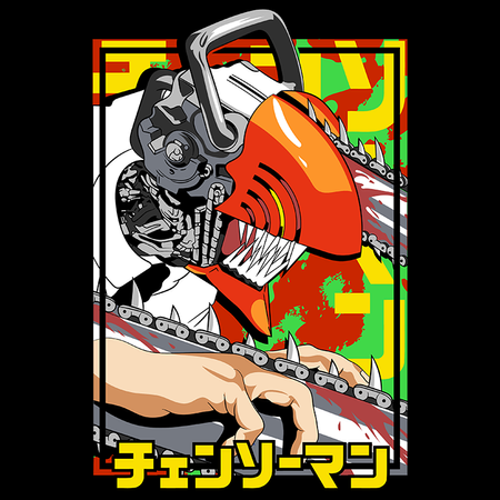 Koszulka Biała  Chainsaw Man WYBIERZ KOLOR KOSZULKI I FASON