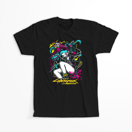 Koszulka Czarna Cyberpunk Edgerunners - WYBIERZ KOLOR KOSZULKI I FASON