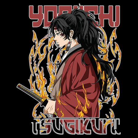 Koszulka Czarna Demon Slayer / Kimetsu no Yaiba / Miecz zabójcy demonów - WYBIERZ KOLOR KOSZULKI I FASON