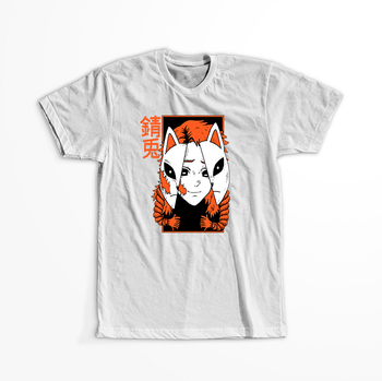 Koszulka Biała Demon Slayer / Kimetsu no Yaiba / Miecz zabójcy demonów - WYBIERZ KOLOR KOSZULKI I FASON