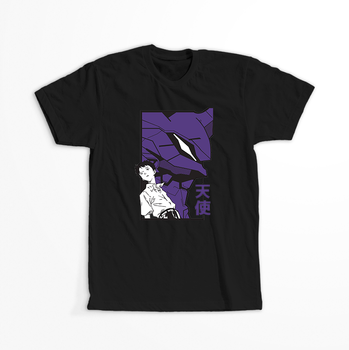 Koszulka Czarna Neon Genesis Evangelion - WYBIERZ KOLOR KOSZULKI I FASON