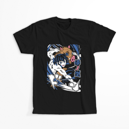 Koszulka Czarna Demon Slayer / Kimetsu no Yaiba / Miecz zabójcy demonów - WYBIERZ KOLOR KOSZULKI I FASON