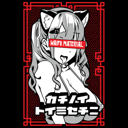 Koszulka Biała - Waifu Material - WYBIERZ KOLOR KOSZULKI I FASON