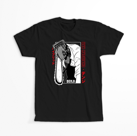 Koszulka Czarna Chainsaw Man WYBIERZ KOLOR KOSZULKI I FASON