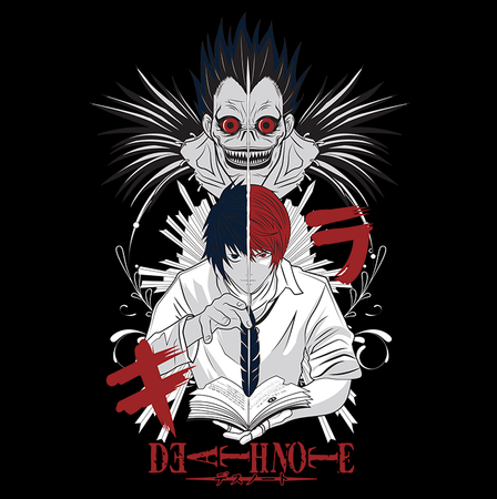 Koszulka Biała Death Note - WYBIERZ KOLOR KOSZULKI I FASON