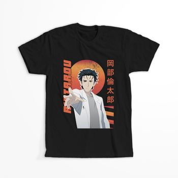 Koszulka Czarna - Steins;Gate - WYBIERZ KOLOR KOSZULKI I FASON