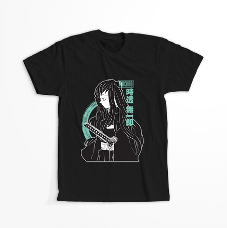 Koszulka Czarna Demon Slayer / Kimetsu no Yaiba / Miecz zabójcy demonów - WYBIERZ KOLOR KOSZULKI I FASON