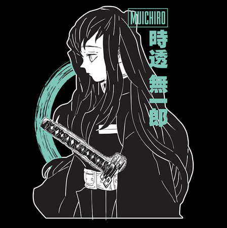 Koszulka Biała Demon Slayer / Kimetsu no Yaiba / Miecz zabójcy demonów - WYBIERZ KOLOR KOSZULKI I FASON