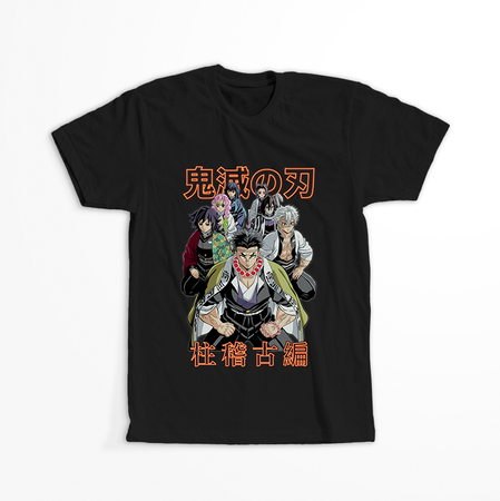 Koszulka Czarna Demon Slayer / Kimetsu no Yaiba / Miecz zabójcy demonów - WYBIERZ KOLOR KOSZULKI I FASON