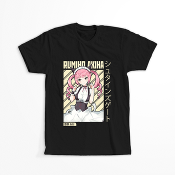 Koszulka Czarna - Steins;Gate - WYBIERZ KOLOR KOSZULKI I FASON