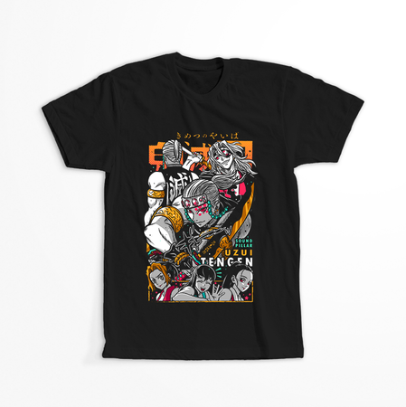 Koszulka Czarna Demon Slayer / Kimetsu no Yaiba / Miecz zabójcy demonów - WYBIERZ KOLOR KOSZULKI I FASON