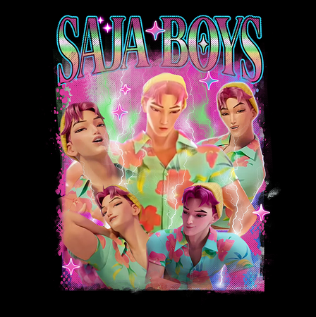 Koszulka Czarna KPop Demon Hunters WYBIERZ KOLOR KOSZULKI I FASON